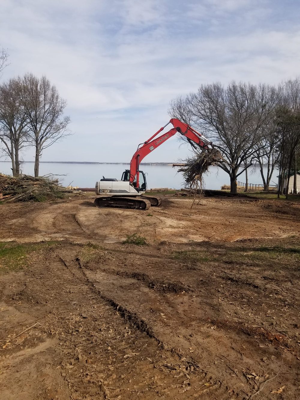 Excavator earthwork and excavation